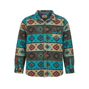 Legendary Whitetails Shirt Womens XL Flannel Fleece Shacket Aztec Turquoise